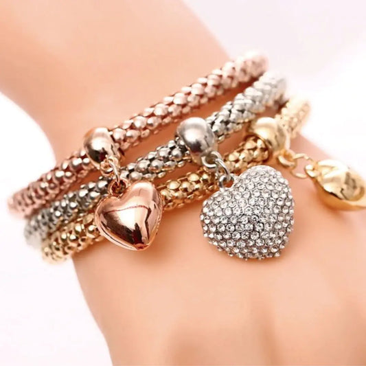 Love At First Bracelet Set- Bubble Hearts