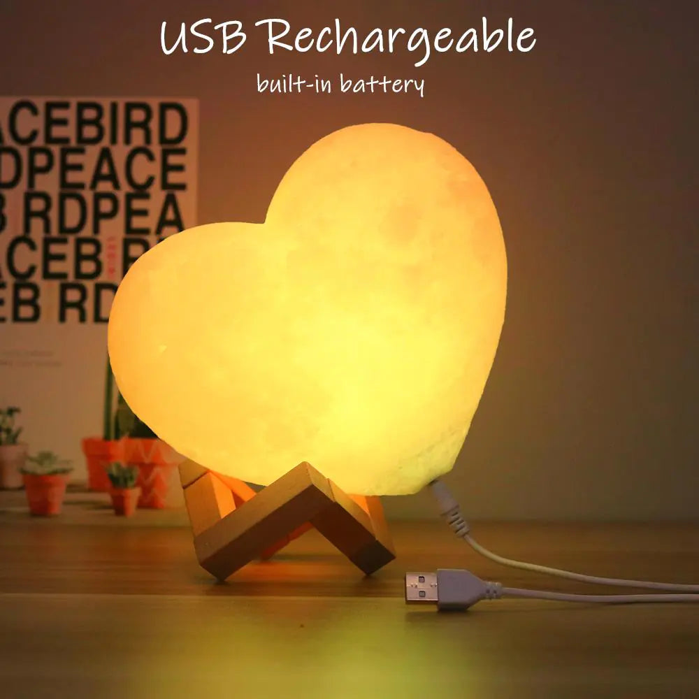 Love At First Site Heart-Shaped Moon Lamp